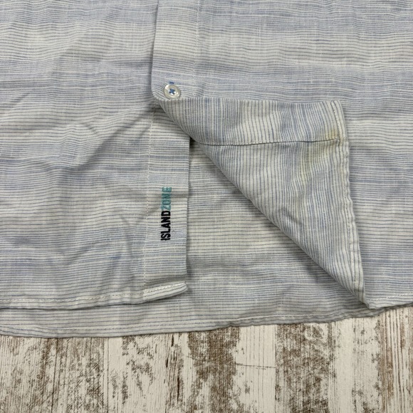 Tommy Bahama Island Zone Linen Striped Long Sleeve Button Down Shirt Sz XL - Picture 5 of 9